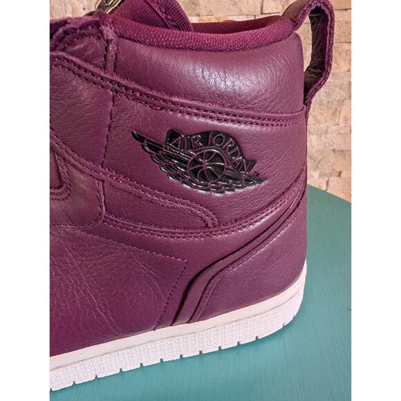 NIB Nike Air Jordan 1 High Zip AT0575-600 W Sz 9 Shoes Bordeaux Purple Sz 7Y - Picture 6 of 10